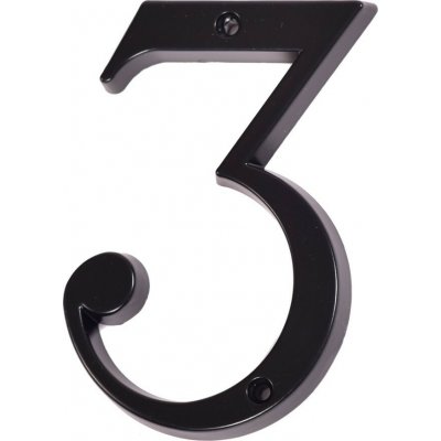 KĽUČKA Číslo "3" černé 120mm Černá – Hledejceny.cz