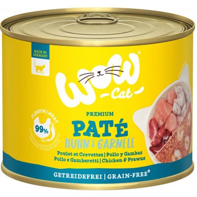 WOW Cat Paté Kuře s krevetami Kitten Junior 0,2 kg