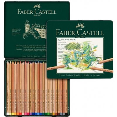 Faber-Castell Umělecké pastely Pitt Pastel plechová krabička 24 barev – Zboží Dáma