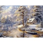 NORIMPEX Diamantové malování Zimní chata 30x40 cm – Zbozi.Blesk.cz