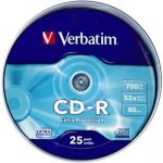 Verbatim CD-R 700MB 52x, AZO, spindle, 25ks (43432) – Hledejceny.cz