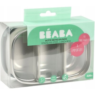 BEABA ® Nerezový box na svačinu velvet šedá/baltová modrá – Zboží Dáma