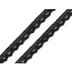 Bavlněná krajka paličkovaná šíře 11 mm, střední, 2 černá – Zboží Dáma