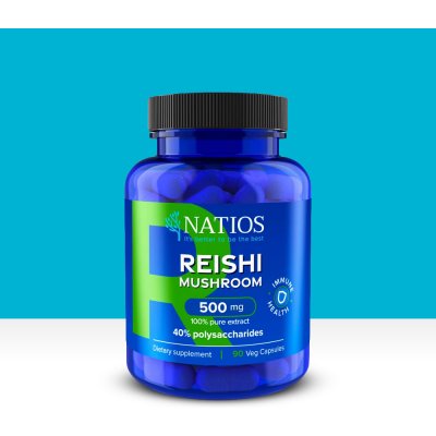 Natios Reishi Extract, 500 mg, 40% polysaccharides 90 veganských kapslí – Hledejceny.cz
