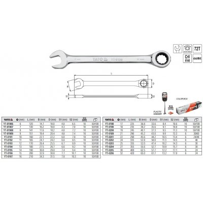 Yato klíč očkoplochý 16 mm ráčnový YT-0197 – Zboží Mobilmania