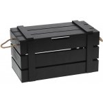 DekorStyle Dřevěná krabice s víkem 36 cm černá NBD200320 – Zboží Mobilmania