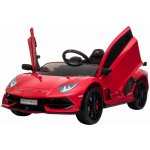 Beneo elektrické autíčko Lamborghini Aventador 12V 24 GHz dálkové ovládání USB / SD Vstup odpružení vertikální otvíravé dveře měkké EVA kola 2 X motor orginal licence červená – Zboží Mobilmania