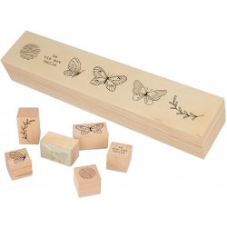 ARTEMIO Razítka v dřevěné krabičce motýli