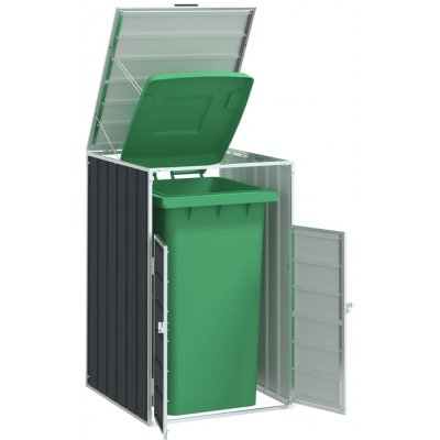 vidaXL Box na 1 popelnici 72 x 81 x 115 cm ocel antracitový – Zboží Dáma