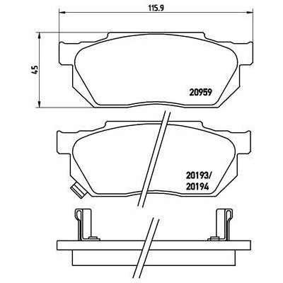 Sada brzdových destiček, kotoučová brzda BREMBO P 28 008 (P28008)