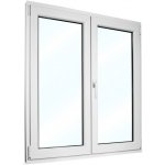 SkladOken.cz Plastové okno 110x130 cm (1100x1300 mm) dvoukřídlé se štulpem, bílé, PRAVÉ – Hledejceny.cz
