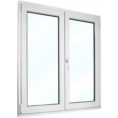 SkladOken.cz Plastové okno 110x130 cm (1100x1300 mm) dvoukřídlé se štulpem, bílé, PRAVÉ – Hledejceny.cz