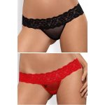 Obsessive Kalhotky Lacea shorties 2pack black-red – Zboží Mobilmania