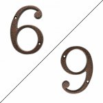 Číslo domu 6 nebo 9 kovové hnědé 120mm – Zbozi.Blesk.cz