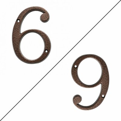 Číslo domu 6 nebo 9 kovové hnědé 120mm – Zbozi.Blesk.cz