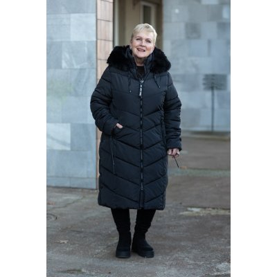 Zimní kabát s kožíškem Tyson Maxi černá – Hledejceny.cz
