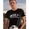Pánské Tričko Bezvatriko 1 tričko evoluce fotbalu Canvas tričko s krátkým rukávem černá