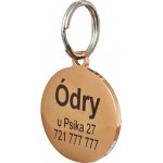 u Psíka Kulatá psí známka 25*30mm Rose Gold – HobbyKompas.cz