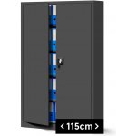 Jan Nowak Plechová spisová skriňa JAN II, 1150 x 1850 x 400 mm, antracitová – Zboží Dáma