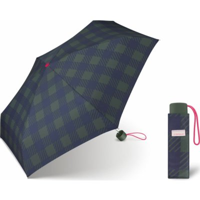 Esprit Petito Gingham kostkovaný mini deštník modrý