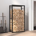 VidaXL Stojan na palivové dřevo matný 50x28x94 Černá – HobbyKompas.cz