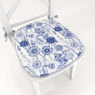 Biante PML-090 Modré jarní květiny na bílém 39 x 37 x 3 cm oblý – Hledejceny.cz