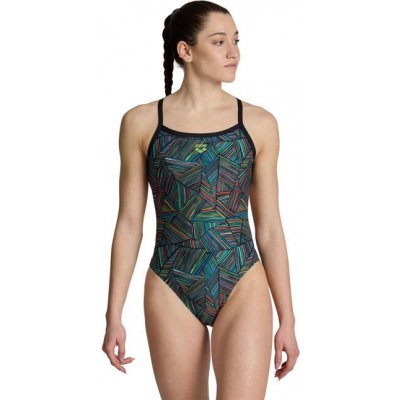 Arena dámské jednodílné plavky tmavě zelené černé – Zboží Mobilmania