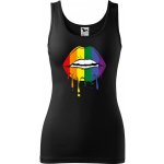 Dobrý Triko dámské tílko s potiskem Pride ústa Černá – Zboží Dáma