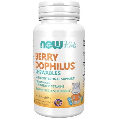 Now Foods Probiotikum Berry Dophilus Kids 10 kmenů 60 cucací tablety