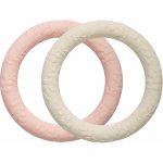 A Little Lovely Company silikon kousátka s listy krém jahodová 2 ks – Sleviste.cz