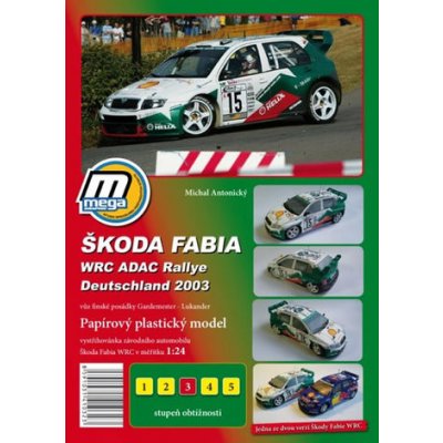 MegaGraphic Škoda Fabia WRC ADAC Rallie Deutschland 2003/papírový model – Zboží Dáma