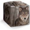 Sedací vak a pytel Sablio taburet Cube vlk 2 40x40x40 cm