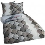 4sleep flanel povlečení 501 hnědobéžová geometrie 140x200 70x90 – Sleviste.cz