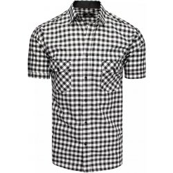 Dstreet pánská košile s krátkým rukávem Nalnt KX0950 36626-7 černo-bílá