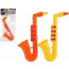 Dětská hudební hračka a nástroj Teddies Saxofon plast 24 cm 2 barvy v sáčku