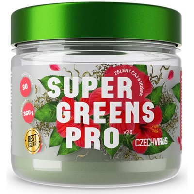 Czech Virus Super Greens Pro V2.0 zelený čaj-ibišek 360 g – Hledejceny.cz