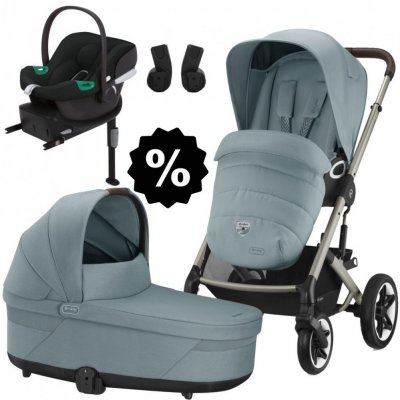 CYBEX Set Talos S Lux + korba + adaptéry + autosedačka + základna 2024 Sky Blue Taupe Frame – Zboží Dáma