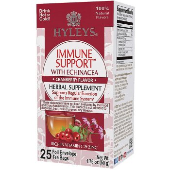 Hyleys Immune support with echinacea herbal supplement cranberry 25 sáčků