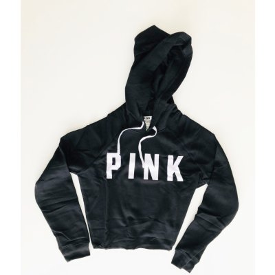 Victoria's Secret Pink mikina s kapucí černá – Zboží Mobilmania