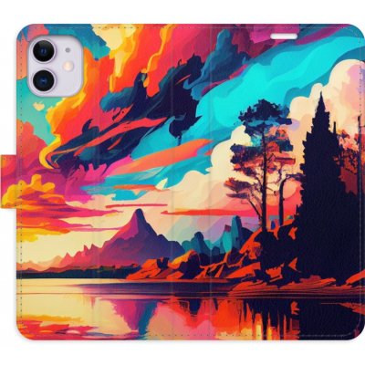 Pouzdro iSaprio Flip s kapsičkami na karty - Colorful Mountains 02 Apple iPhone 11