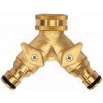 XTLINE Rozdvojka s ventily pro 2 mosazné rychlospojky | 3/4" – Hledejceny.cz