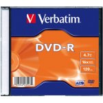 Verbatim DVD-R 4,7GB 16x, slim, 1ks (43547) – Zboží Mobilmania