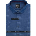 AMJ pánská košile krátký rukáv regular fit puntíkovaná modrá VKR1126 – Zboží Mobilmania
