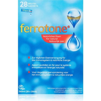 Ferrotone 100% přírodní zdroj železa sáčky 28 x 20 ml – Sleviste.cz