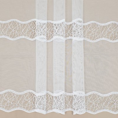 Záclona opticky bílá s krajkovou bordurou, v.175cm – Hledejceny.cz