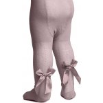 Kojenecké vzorované punčocháčky s mašličkou pudrové – Zboží Dáma