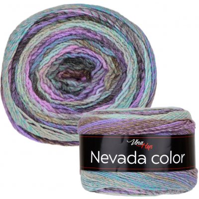 Vlna-hep Příze Nevada color - akryl Nevada color: Melír 6306 - lila, zelenkavá, mátová, hnědočerná – Zboží Mobilmania