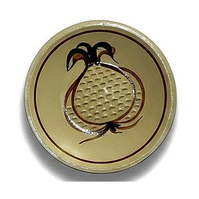 keramikaportal.eu Strouhátko na česnek kulaté,krémové s malovaným motivem česneku.Půměr asi 9cm. – Zboží Mobilmania