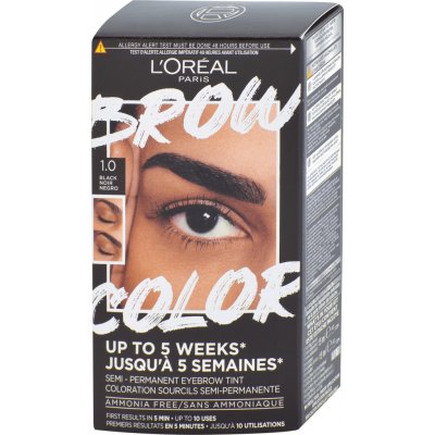 L'Oréal Paris Brow Color Semi-Permanent Eyebrow Tint barva na obočí 1.0 Black 1 ml – Zboží Mobilmania