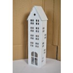 Kovový domeček na čajovou svíčku bílý 30x8,5x6 cm – Hledejceny.cz
